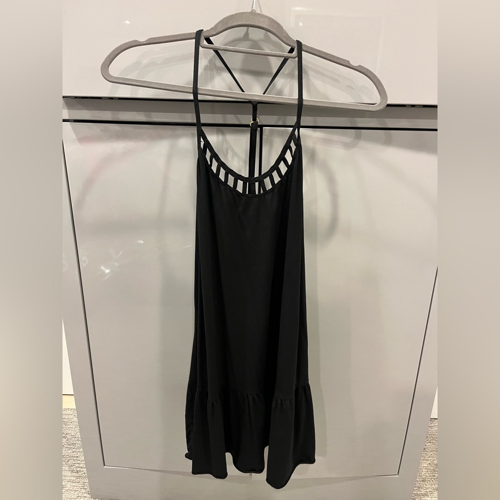BLACK COVERUP MINI DRESS SIZE XS